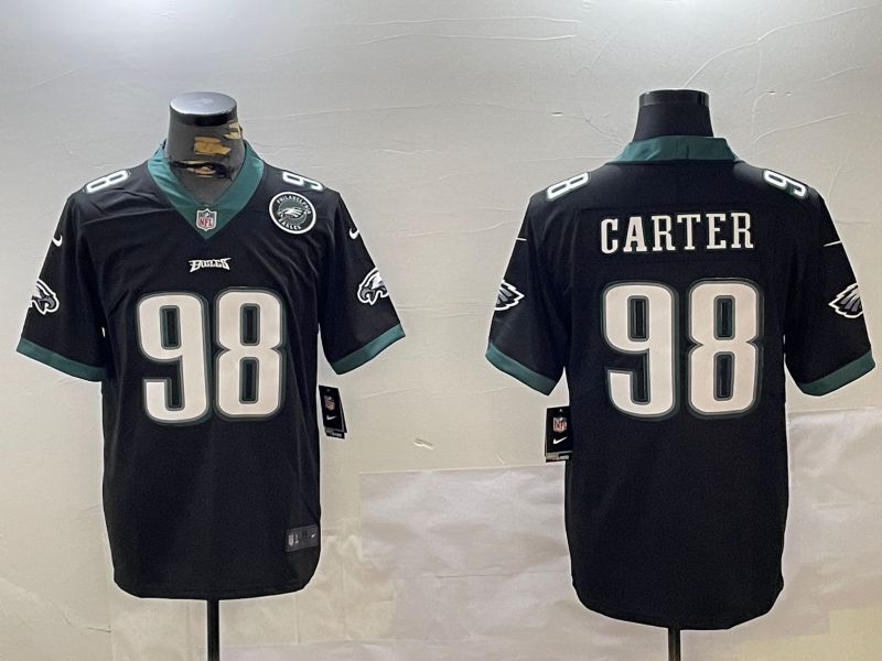 Men Philadelphia Eagles #98 Carter Black 2024 Nike Limited NFL Jersey style 1